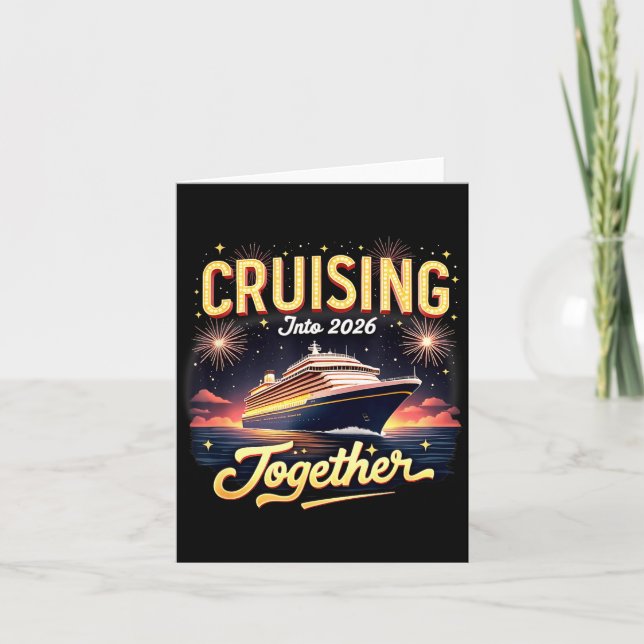 Cruising Into 2026 Together New Year Cruise Ship V Card (Front)