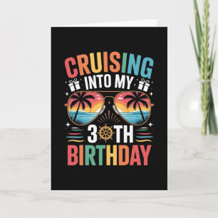 Cruising Into My 30th Birthday Family Cruise 30 Bi Card