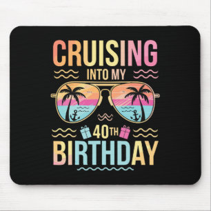 Cruising Into My 40th Birthday Tropical Sunset Vac Mouse Mat