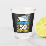 Cruising Into My 50 Birthday Party Shot Glass<br><div class="desc">Cruising Into My 50 Year Old Birthday Party 50th B-Day Funny design Gift Shot glass Classic Collection.</div>
