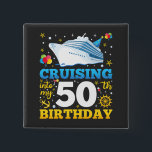Cruising Into My 50 Birthday Party Square 15 Cm Square Badge<br><div class="desc">Cruising Into My 50 Year Old Birthday Party 50th B-Day Funny design Gift Square Button Classic Collection.</div>