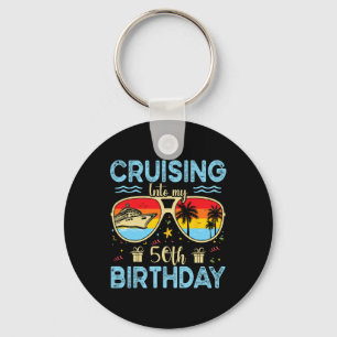 Cruising Into My 50th Birthday - 50th Birthday Cru Key Ring