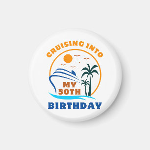 Cruising Into My 50th Birthday Boat Magnet