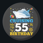 Cruising Into My 55 Birthday Party Circle Magnet<br><div class="desc">Cruising Into My 55 Year Old Birthday Party 55th B-Day Funny design Gift Circle Magnet Classic Collection.</div>