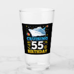 Cruising Into My 55 Birthday Party Drinking Glass<br><div class="desc">Cruising Into My 55 Year Old Birthday Party 55th B-Day Funny design Gift Drinking Glass Cup Classic Collection.</div>
