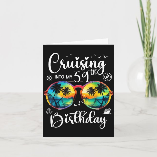 Cruising Into My 59th Birthday Trip Vacation Cruis Card (Front)