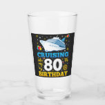 Cruising Into My 60 Birthday Party Drinking Glass<br><div class="desc">Cruising Into My 80 Year Old Birthday Party 80th B-Day Funny design Gift Drinking Glass Cup Classic Collection.</div>