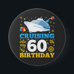 Cruising Into My 60 Birthday Party Round 7.5 Cm Round Badge<br><div class="desc">Cruising Into My 60 Year Old Birthday Party 60th B-Day Funny design Gift Circle Magnet Classic Collection.</div>