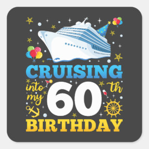 Cruising Into My 60 Birthday Party Square Sticker
