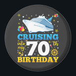Cruising Into My 70 Birthday Party Circle Magnet<br><div class="desc">Cruising Into My 70 Year Old Birthday Party 70th B-Day Funny design Gift Circle Magnet Classic Collection.</div>