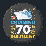 Cruising Into My 70 Birthday Party Circle Magnet<br><div class="desc">Cruising Into My 70 Year Old Birthday Party 70th B-Day Funny design Gift Circle Magnet Classic Collection.</div>