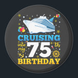 Cruising Into My 75 Birthday Party Circle Magnet<br><div class="desc">Cruising Into My 75 Year Old Birthday Party 75th B-Day Funny design Gift Circle Magnet Classic Collection.</div>