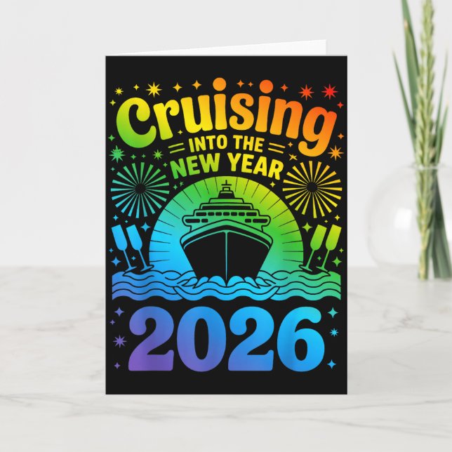Cruising Into New Year 2026 Lgbtq Pride Cruise Cel Card (Front)