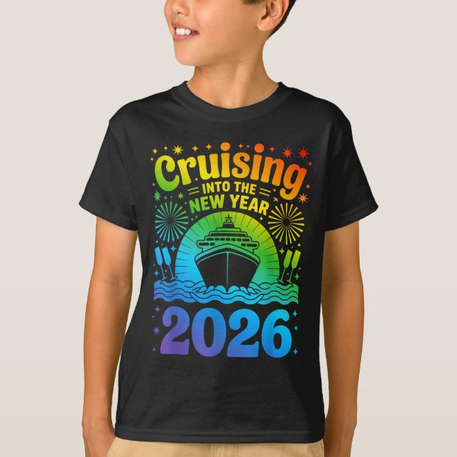 Cruising Into New Year 2026 Lgbtq Pride Cruise Cel T-Shirt (Front)