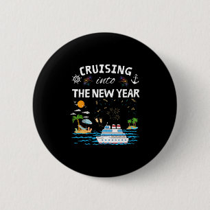 Cruising Into New Year 2026 Match Family Vacation 6 Cm Round Badge