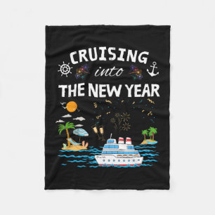 Cruising Into New Year 2026 Match Family Vacation Fleece Blanket