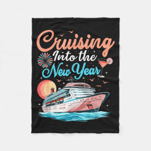 Cruising Into New Years Eve Party Countdown Happy  Fleece Blanket