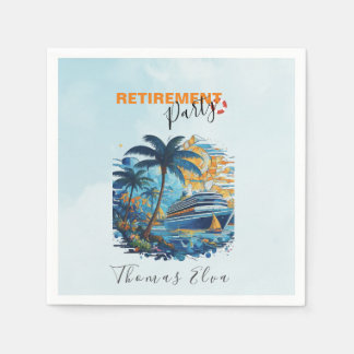Cruising into Retirement Party, Cruise Party  Napkin
