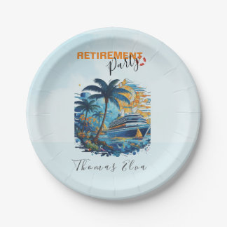 Cruising into Retirement Party, Cruise Party  Paper Plate