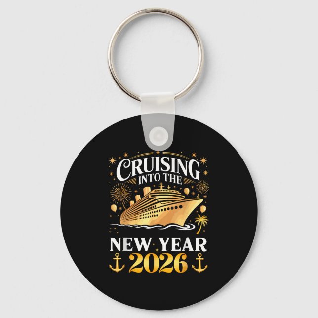 Cruising Into The 2026 New Years Eve Party Family  Key Ring (Front)