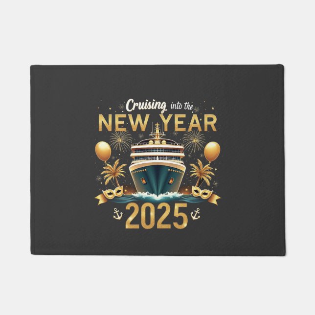 Cruising into the New Year 2025 Eve Family Crew  Doormat (Front)