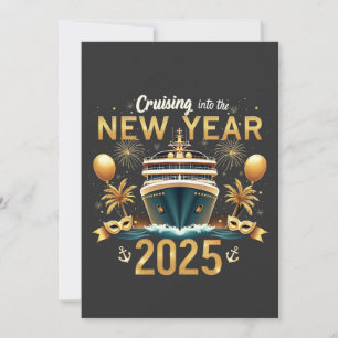 Cruising into the New Year 2025 Eve Family Crew  Invitation