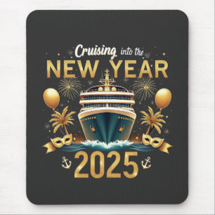 Cruising into the New Year 2025 Eve Family Crew Mouse Mat