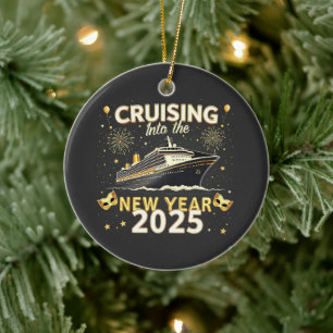 Cruising into the New Year 2025 Family Cruise Ceramic Tree Decoration