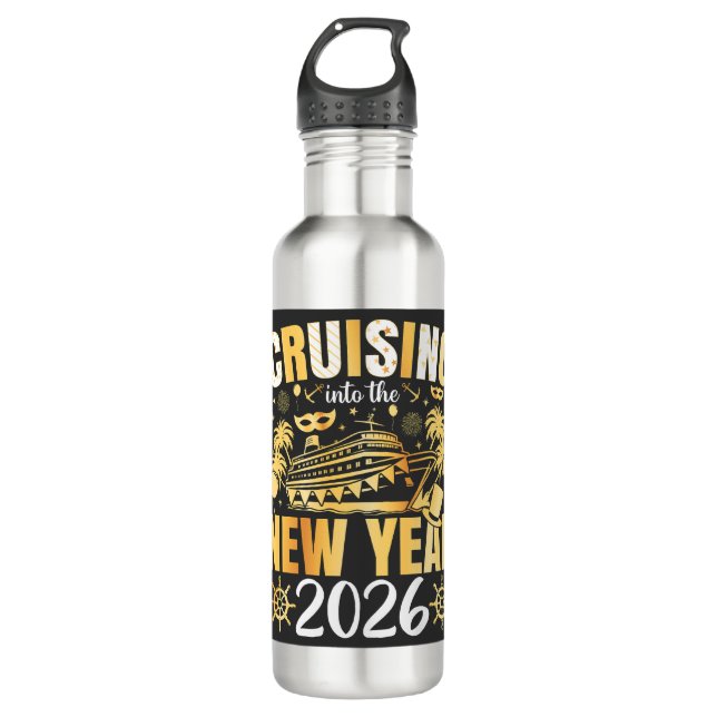 Cruising into the New Year 2026 710 Ml Water Bottle (Front)