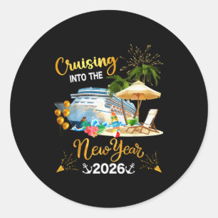 Cruising Into The New Year 2026  Classic Round Sticker