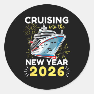 Cruising Into The New Year 2026 Classic Round Sticker