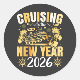 Cruising into the New Year 2026 Classic Round Sticker