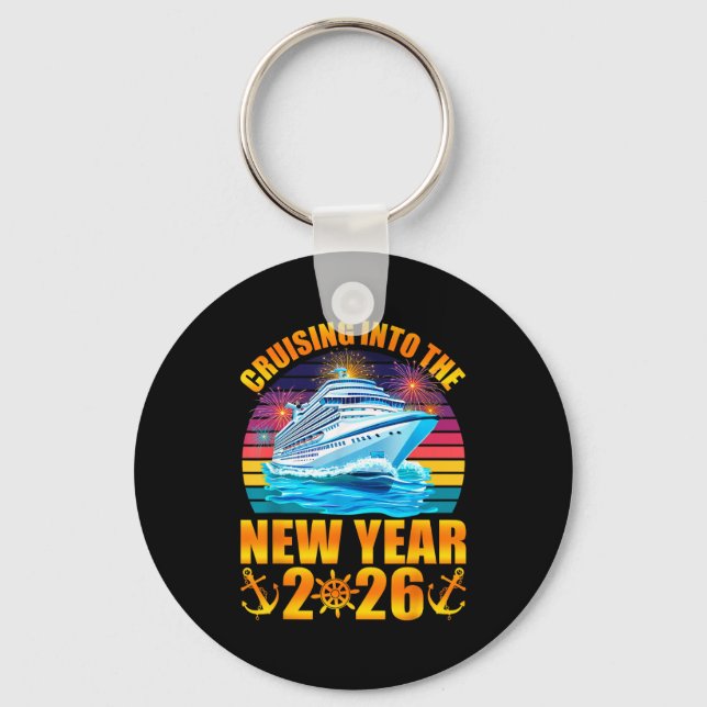 Cruising Into The New Year 2026 Cruise New Years E Key Ring (Front)