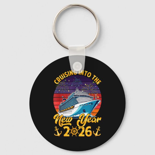 Cruising Into The New Year 2026 Cruise New Years E Key Ring (Front)
