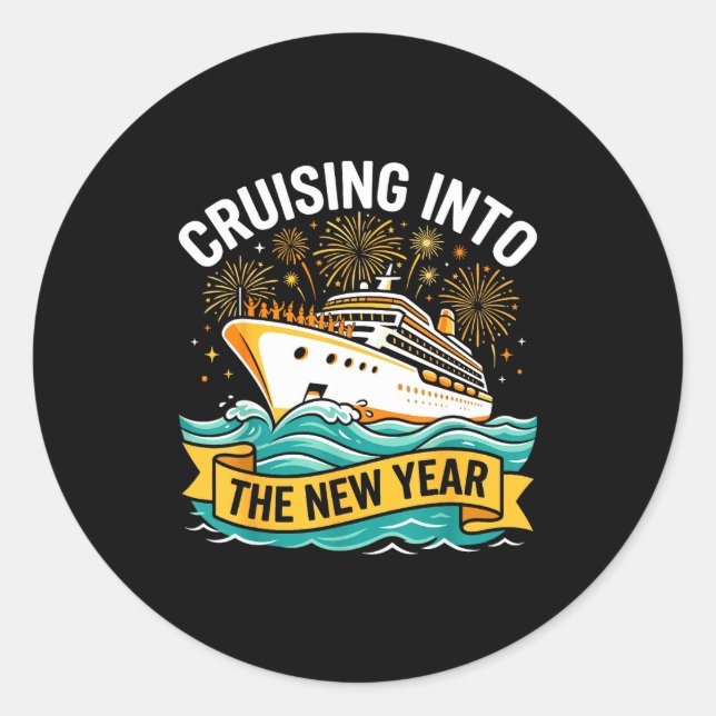 Cruising Into The New Year 2026 Cruise Squad  Classic Round Sticker (Front)