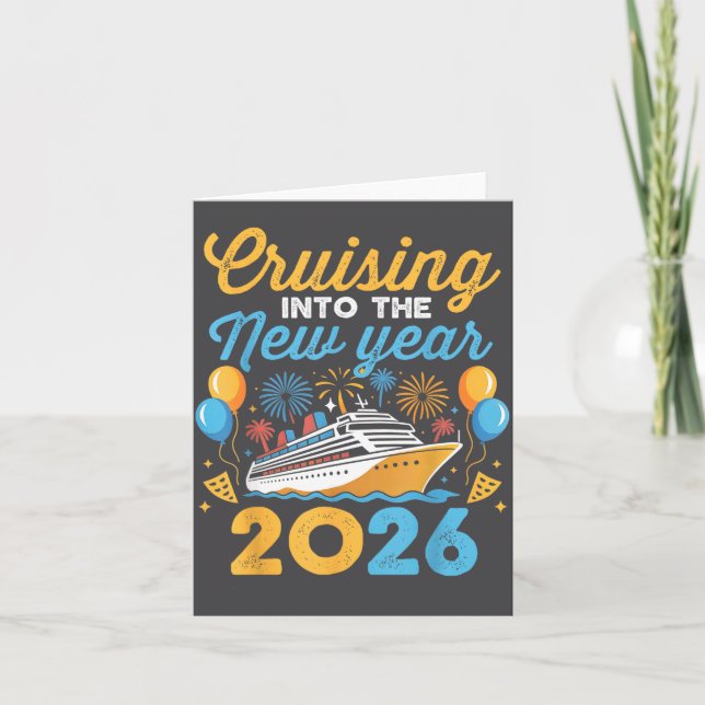 Cruising Into The New Year 2026 Family Cruise Cele Card (Front)