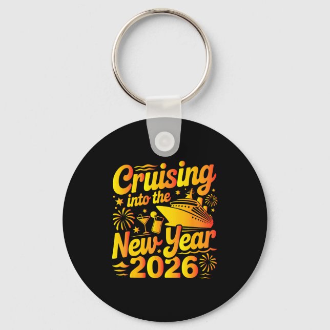 Cruising Into The New Year 2026 Family Cruise Vaca Key Ring (Front)