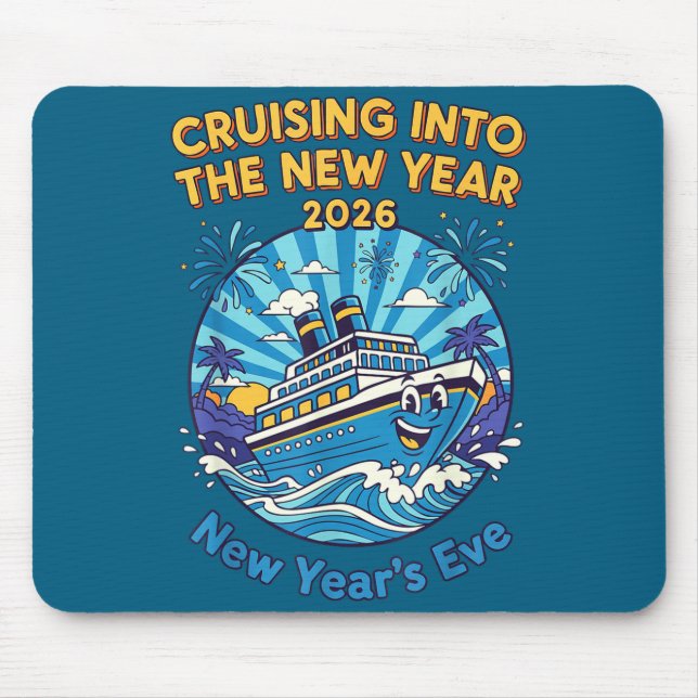 Cruising Into The New Year 2026 Fun New Year's Eve Mouse Mat (Front)