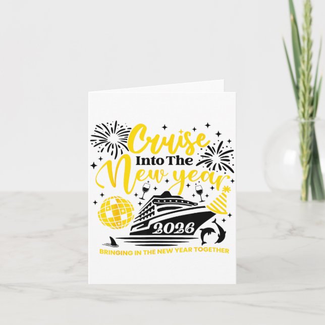 Cruising Into The New Year 2026 Happy New Year 202 Card (Front)