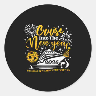 Cruising Into The New Year 2026 Happy New Year 202 Classic Round Sticker