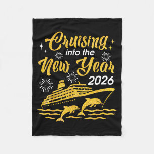 Cruising Into The New Year 2026 Happy New Year Cru Fleece Blanket