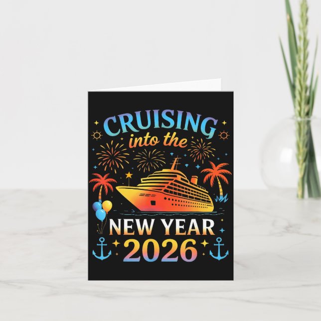 Cruising Into The New Year 2026 Happy New Year Fam Card (Front)
