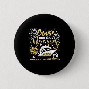 Cruising Into The New Year 2026 Happy New Year Vac 6 Cm Round Badge