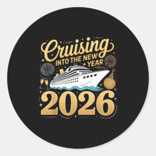 Cruising Into The New Year 2026 Matching Family Cr Classic Round Sticker