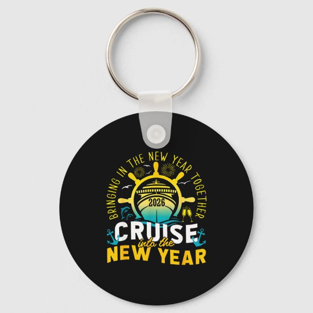 Cruising Into The New Year 2026 Matching Family Cr Key Ring (Front)