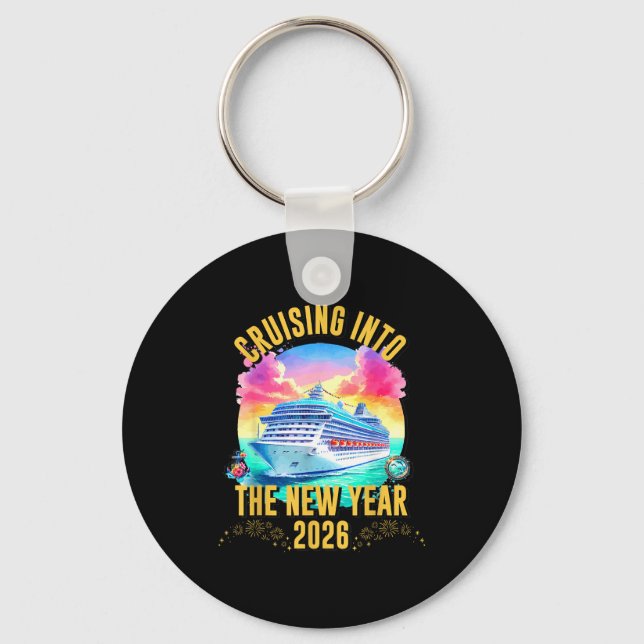 Cruising Into The New Year 2026 Ocean Lover  Key Ring (Front)