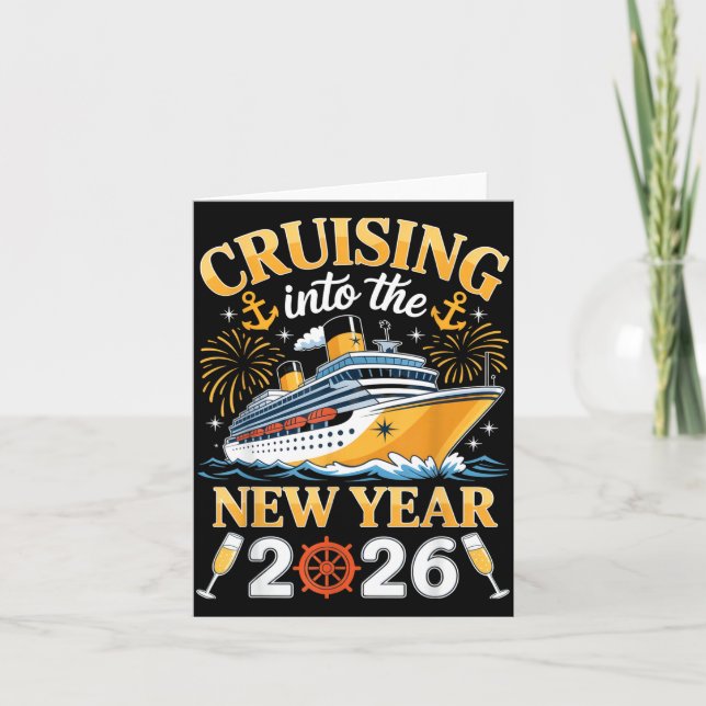 Cruising Into The New Year 2026 Outfit For Cruise  Card (Front)