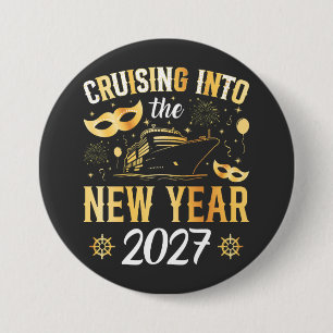 Cruising into the New Year 2027 Round 7.5 Cm Round Badge