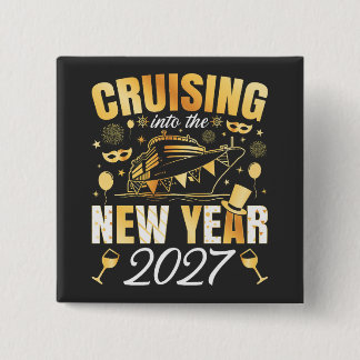 Cruising into the New Year 2027 Square 15 Cm Square Badge