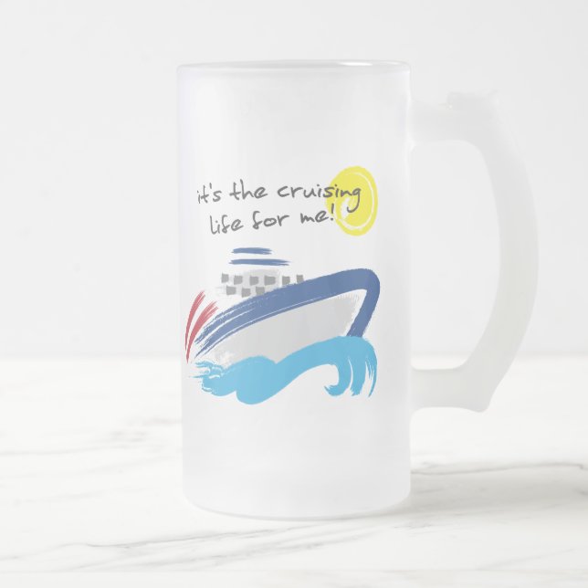Cruising Life Frosted Glass Mug (Right)